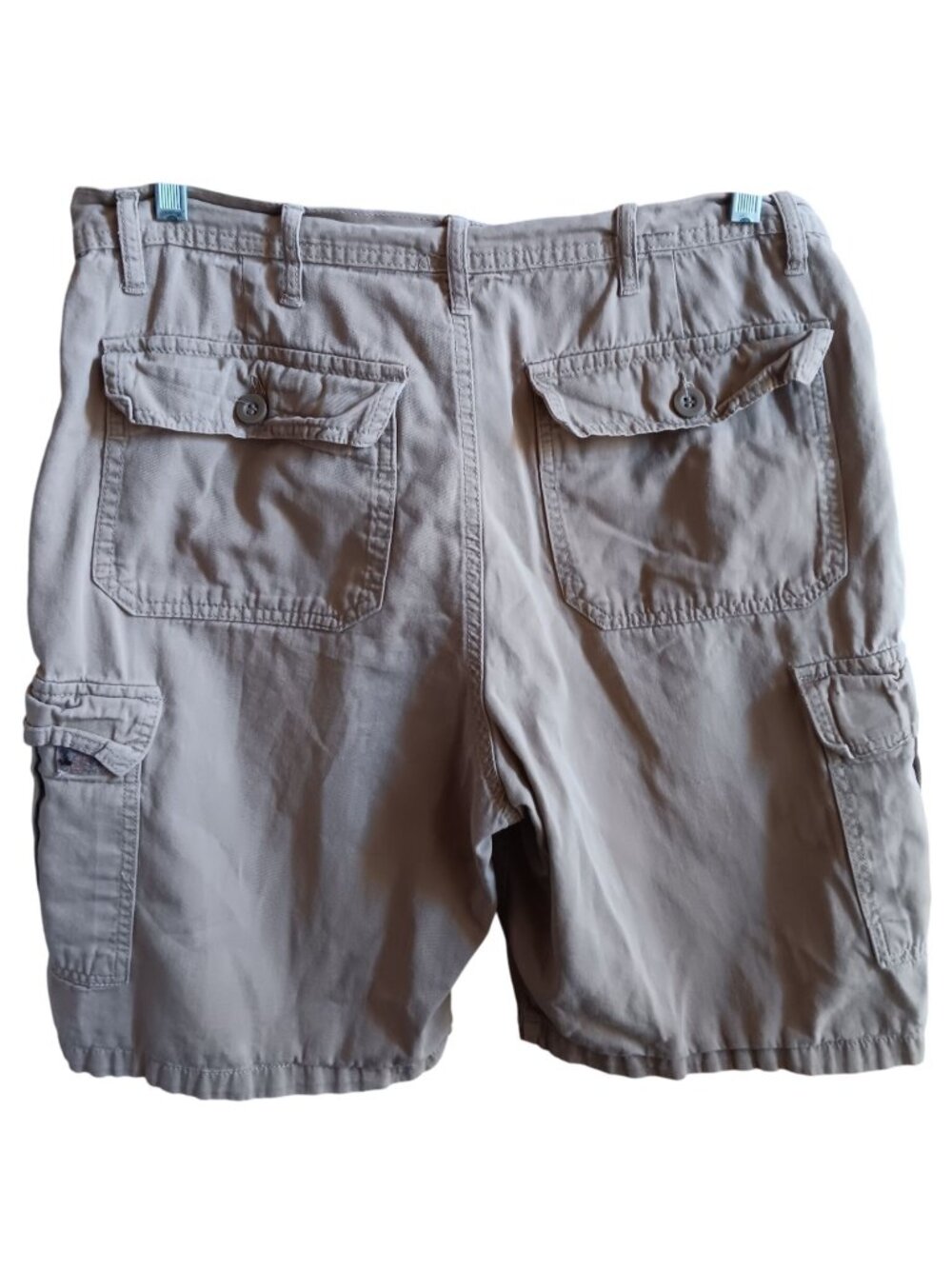 Vintage Bugle Boy Cargo Shorts Medium 34 Beige Cotton With Pockets Y2K